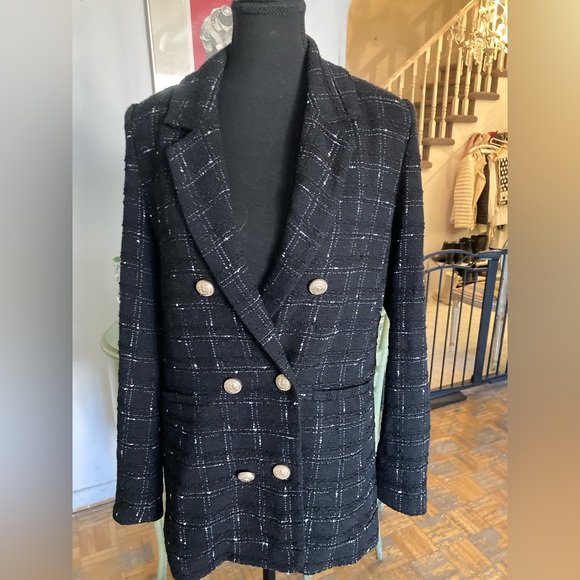Generation Love Women Black Abby Tweed Blazer - Picture 1 of 5